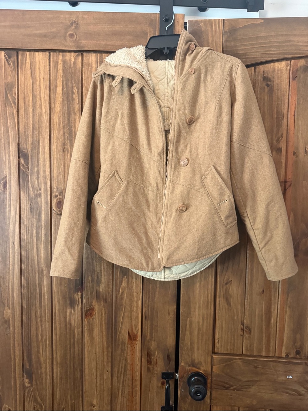 Patagonia quilted lined merino wool blend jacket